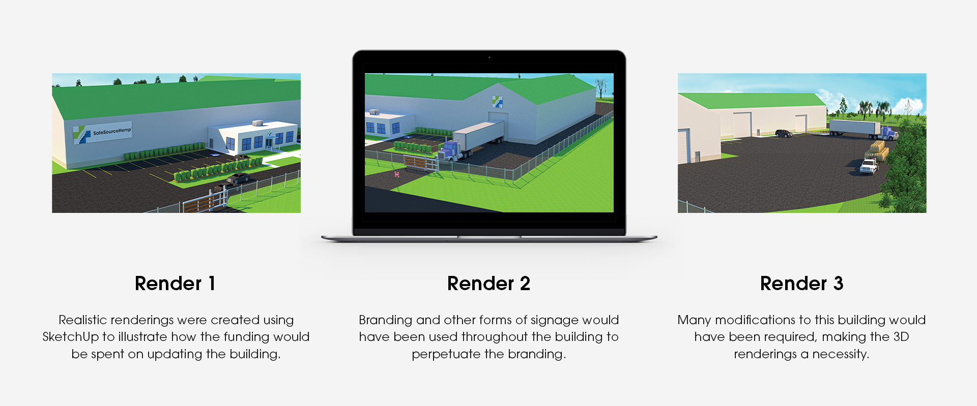 3D renderings of the planned Safe Source Hemp processing facility